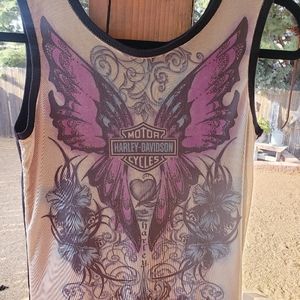 Harley Davidson tank top tattoo back